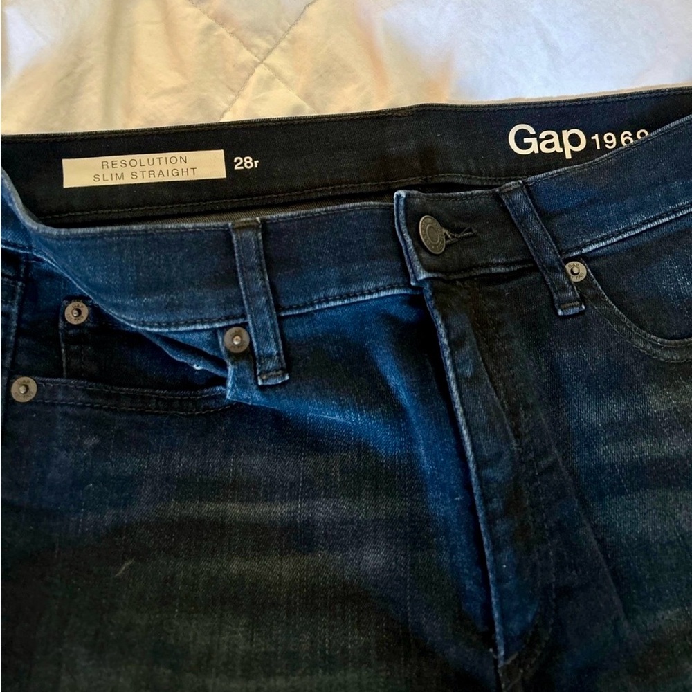 GAP Resolution Slim Straight Women's Blue Jeans Size 28r - Picture 3 of 4